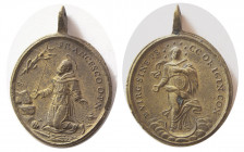 BRONZE RELIGIOUS MEDALS. Franciscan. From the Wreck of "El Buen Consejo".