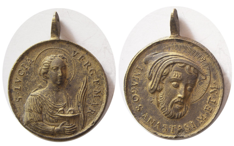 BRONZE RELIGIOUS MEDALS. Franciscan. From the Wreck of "El Buen Consejo". 1772. ...