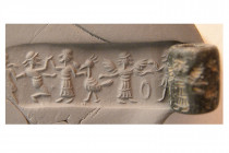 MESOPOTAMIA, Circa 1000 BC. Black Hematite Small Cylinder Seal