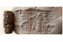 MESOPOTAMIA, Circa 1000 BC. Black Hematite Small Cylinder Seal
