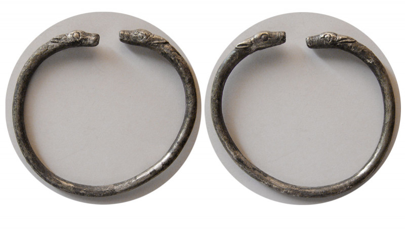 ACHAMENIED EMPIRE. Ca. 550-350 BC. Silver Bracelet (27.24 gm; 66mm x 60mm). Some...