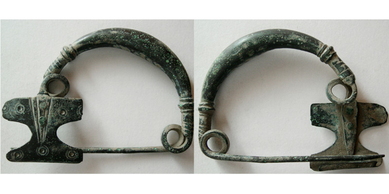 BYZANTINE EMPIRE. Ca. 5th.- 6th. Century AD. Large Bronze Fibula (28.94 gm; 67mm...