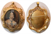 VINTAGE ITALIAN, Early 1900s. Custom made 18K Gold Pendent and Pin