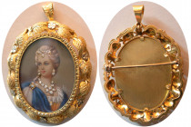 VINTAGE ITALIAN, Early 1900s. Custom made 18K Gold Pendent and Pin