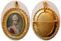 VINTAGE ITALIAN, Early 1900s. Custom made 18K Gold Pendent and Pin