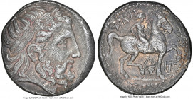 MACEDONIAN KINGDOM. Philip II (359-336 BC). AR tetradrachm (24mm, 14.01 gm, 2h). NGC Choice XF 5/5 - 2/5. Posthumous issue of Amphipolis, ca. 323-315 ...