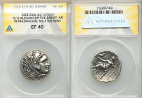 MACEDONIAN KINGDOM. Alexander III the Great (336-323 BC). AR tetradrachm (27mm, 2h)). ANACS XF 40. Late lifetime or early posthumous issue of Miletus,...