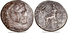 MACEDONIAN KINGDOM. Alexander III the Great (336-323 BC). AR tetradrachm (26mm, 17.23 gm, 4h). NGC Choice VF 5/5 - 2/5, scuff. Posthumous issue of 'Ba...
