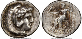 MACEDONIAN KINGDOM. Alexander III the Great (336-323 BC). AR tetradrachm (27mm, 2h). NGC Fine, punch marks. Late lifetime-early posthumous issue of Ar...