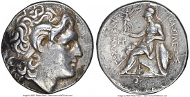 THRACIAN KINGDOM. Lysimachus (305-281 BC). AR tetradrachm (28mm, 17.18 gm, 11h). NGC VF 5/5 - 3/5. Lampsacus, 297/6-281 BC. Diademed head of deified A...