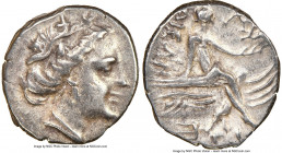 EUBOEA. Histiaea. Ca. 3rd-2nd centuries BC. AR tetrobol (14mm, 1h). NGC Choice XF. Head of nymph right, wearing vine-leaf crown, earring and necklace ...