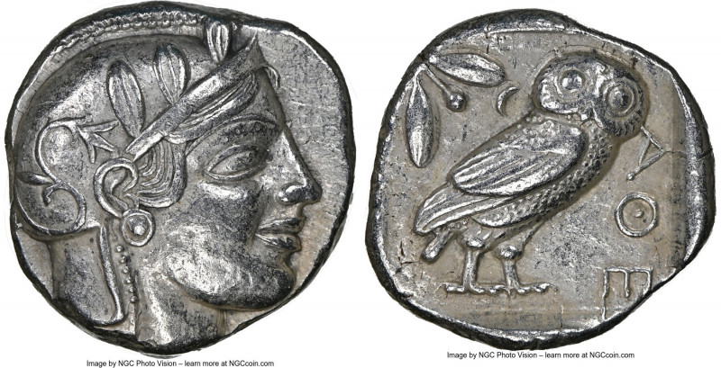 ATTICA. Athens. Ca. 455-440 BC. AR tetradrachm (24mm, 17.07 gm, 2h). NGC Choice ...