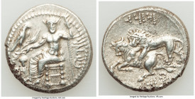 CILICIA. Tarsus. Mazaeus, as Satrap (ca. 361-328 BC). AR stater (23mm, 10.98 gm, 10h). XF, lamination. B'LTRZ (Aramaic), Baaltars seated left, eagle, ...