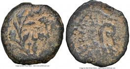 JUDAEA. Roman Procurators. Pontius Pilate (AD 26-36). AE prutah (15mm, 5h). NGC Choice Fine. Jerusalem, dated Regnal Year 18 of Tiberius (AD 31/2). L ...