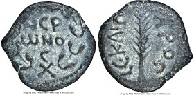 JUDAEA. Roman Procurators. Porcius Festus (AD 59-62). AE prutah (16mm, 2.06 gm, 11h). NGC Choice VF 5/5 - 4/5. Jerusalem, dated Regnal Year 5 of Nero ...
