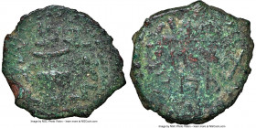 JUDAEA. The Jewish War (AD 66-70). AE prutah (18mm, 10h). NGC (ungraded) About Fine. Jerusalem, Year 2 (AD 67/8). Year Two (Paleo-Hebrew), amphora wit...