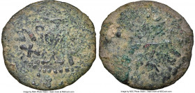 JUDAEA. The Jewish War (AD 66-70). AE prutah (17mm, 12h). NGC (ungraded) Good. Jerusalem, Year 2 (AD 67/8). Year Two (Paleo-Hebrew), amphora with broa...