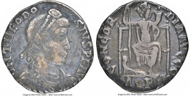 Theodosius I, Eastern Roman Empire (AD 379-395). AR siliqua (15mm, 5h). NGC Choice Fine. Aquileia, 2nd officina, AD 378-383. D N THEODO-SIVS P F AVG, ...