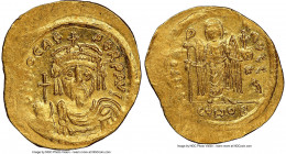 Phocas (AD 602-610). AV light-weight solidus of 23-siliquae (21mm, 4.30 gm, 7h). NGC AU. Constantinople, 6th officina, AD 607-609. o N FOCAS-PЄRP AVG,...