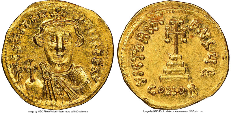 Constans II Pogonatus (AD 641-668). AV solidus (20mm, 4.36 gm, 6h). NGC MS 5/5 -...