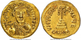Constans II Pogonatus (AD 641-668). AV solidus (20mm, 4.36 gm, 6h). NGC MS 5/5 - 4/5, clipped. Constantinople, 5th officina. d N CONStAN-tINЧS P P AV,...