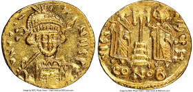 Constantine IV Pogonatus (AD 668-685). AV solidus (19mm, 4.39 gm, 7h). NGC MS 4/5 - 4/5, clipped. Constantinople, 8th officina, AD 669-674. d N CONS-T...