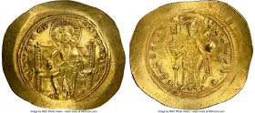 Constantine X Ducas (AD 1059-1067). AV histamenon nomisma (27mm, 4.39 gm, 6h). NGC Choice AU 4/5 - 3/5, marks. Constantinople. +IhS IXS RЄX-RЄSNANTIhm...