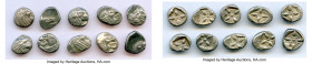 ANCIENT LOTS. Greek. Ionia. Miletus. Ca. late 6th-5th centuries BC. Lot of ten (10) AR 1/12th staters or obols. Choice Fine-VF. Includes: Milesian sta...