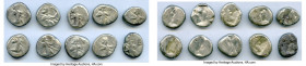 ANCIENT LOTS. Greek. Achaemenid Persia. Ca. 485-420 BC. Lot of ten (10) AR sigloi. Fine, countermarks. Includes: (10) AR siglos, Persian king or hero ...