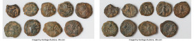 ANCIENT LOTS. Greek. Ptolemaic Egypt. 2nd-1st centuries BC. Lot of nine (9) AE dichalkons. Fine. Includes: Nine fractional AEs of various rulers and t...