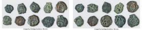 ANCIENT LOTS. Judaea. Ca. 1st centuries BC-AD. Lot of ten (10) AE half prutah and prutahs. Fine. Includes: Various issuers, dates and themes. Ten (10)...
