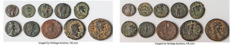 ANCIENT LOTS. Roman Provincial. AD 1st-3rd centuries. Lot of ten (10) AE. Fine-A...