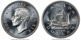 George VI Specimen Dollar 1949 SP66 PCGS, Royal Canadian mint, KM47. Newfoundland commemorative featuring a clipper ship in full sail. A radiant gem o...