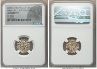 Anonymous 4-Piece Lot of Certified Deniers ND (1100-1300) Authentic NGC, Weights range from 0.96-1.08gm. Lot includes (3) Melgueil (1100-1300) Deniers...