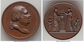 Louis XVIII bronze "Hommage Returned to the Royal Ashes Profaned in 1793" Medal 1817-Dated AU (Rim bump), Collignon-100. 50mm. 72.49gm. By Andieu and ...