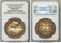 Hessen-Ysenburg-Büdingen. Wolfgang gilt-silver "Golden Wedding Anniversary of His Sister Emma" Medal 1909-Dated MS65 NGC, 40mm. By Lauer. 1859 17TE MA...