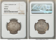 Lübeck. Free City 2 Mark 1904-A MS66 NGC, Berlin mint, KM212J-81. Muted luster, draped in lavender-gray and amber tone. 

HID09801242017

© 2020 H...