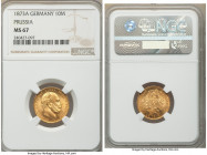 Prussia. Wilhelm I gold 10 Mark 1873-A MS67 NGC, Berlin mint, KM502. AGW 0.1152 oz. 

HID09801242017

© 2020 Heritage Auctions | All Rights Reserv...