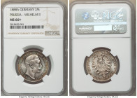 Prussia. Wilhelm II 2 Mark 1888-A MS66+ NGC, Berlin mint, KM511, J-100. Lovely one-year type. Displaying luster that flows effortlessly across the sur...
