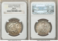 Prussia. Wilhelm II "Mansfeld" 3 Mark 1915-A MS67 NGC, Berlin mint, KM539. Mintage: 30,000. One year type for the Absorption of Mansfeld Centennial. ...