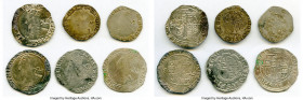 Charles I 6-Piece Lot of Uncertified Hammered Issues, Lot includes (2) 6 Pence and (4) Shilling with an average grade of Fine. Average weight 2.96gm f...