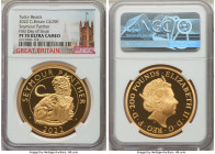 Elizabeth II gold Proof "Seymour Panther" 200 Pounds 2022 PR70 Ultra Cameo NGC, KM-Unl. Tudor Beasts Series - Seymour Panther. First day of issue. AGW...