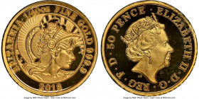 Elizabeth II 6-Piece Certified gold "Britannia" Proof Set 2018 PR70 Ultra Cameo NGC, 1) 50 Pence (1/40 oz) 2) Pound (1/20 oz) 3) 10 Pounds (1/10 oz) 4...