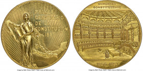 Estados Unidos gold "Constitution Anniversary" Medal 1967-Mo MS 66 NGC, Grove-953. 37mm. 41.78gm. PRIMER / CENTENARIO / DE LA / CONSTITUCION / DE 1857...