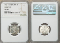 Holland. Provincial 2 Stuivers 1724 MS65 NGC, KM48. Pearl gray with soft amber tone. 

HID09801242017

© 2020 Heritage Auctions | All Rights Reser...