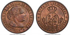 Isabel II 1/2 Centimo 1866-OM MS64 Red and Brown PCGS, Barcelona mint, KM632.1.

HID09801242017

© 2020 Heritage Auctions | All Rights Reserved