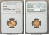 Oscar II gold 10 Kronor 1874-ST MS66 NGC, KM732. Fully struck satin surface. 

HID09801242017

© 2020 Heritage Auctions | All Rights Reserved