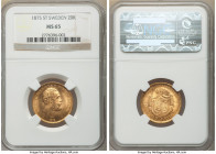 Oscar II gold 20 Kronor 1875-ST MS65 NGC, KM733. Lustrous and choice. AGW 0.2593 oz. 

HID09801242017

© 2020 Heritage Auctions | All Rights Reser...