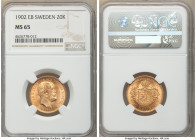 Oscar II gold 20 Kronor 1902-EB MS65 NGC, KM765. Last year of three year type. AGW 0.2593 oz. 

HID09801242017

© 2020 Heritage Auctions | All Rig...
