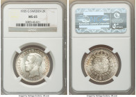 Gustaf V Pair of Certified 2 Kronor NGC, 1) 2 Kronor 1935 - MS65, KM787 2) "Delaware Anniversary" 2 Kronor 1938-G - MS64, KM807 Sold as is, no returns...